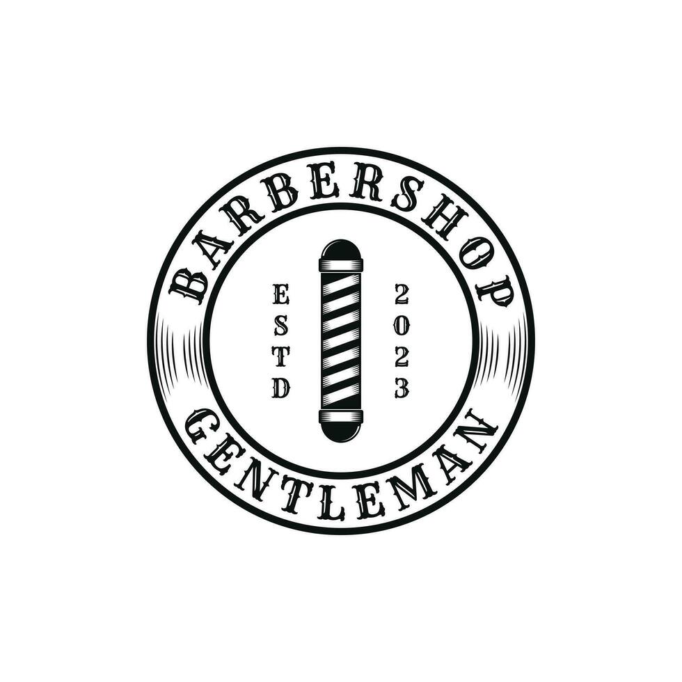 barberare affär logotyp design årgång retro märka vektor