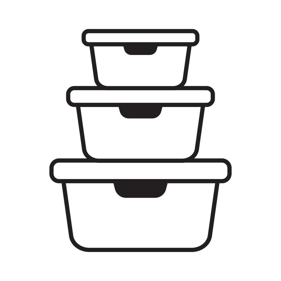 mat behållare ikon. matlåda ikon. organisera mat lagring behållare. vektor ikon isolerat på vit bakgrund.