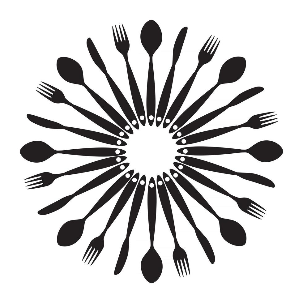 Hintergrund mit Gabeln, Löffeln und Messern. Vektor-Illustration vektor