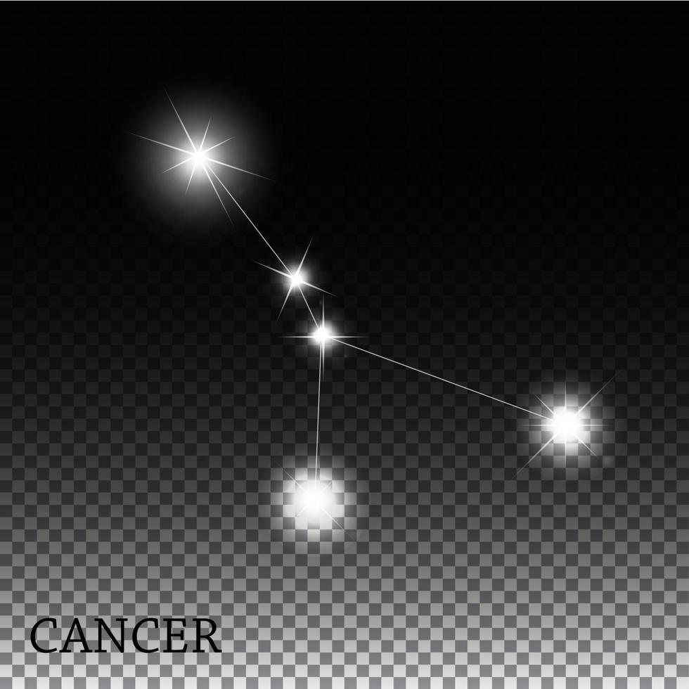 cancer stjärntecken för de vackra ljusa stjärnorna vektorillustration vektor