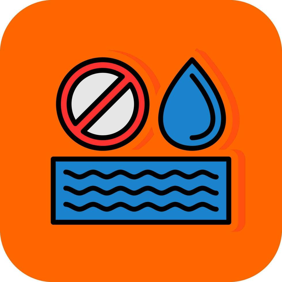 Nej vatten vektor ikon design