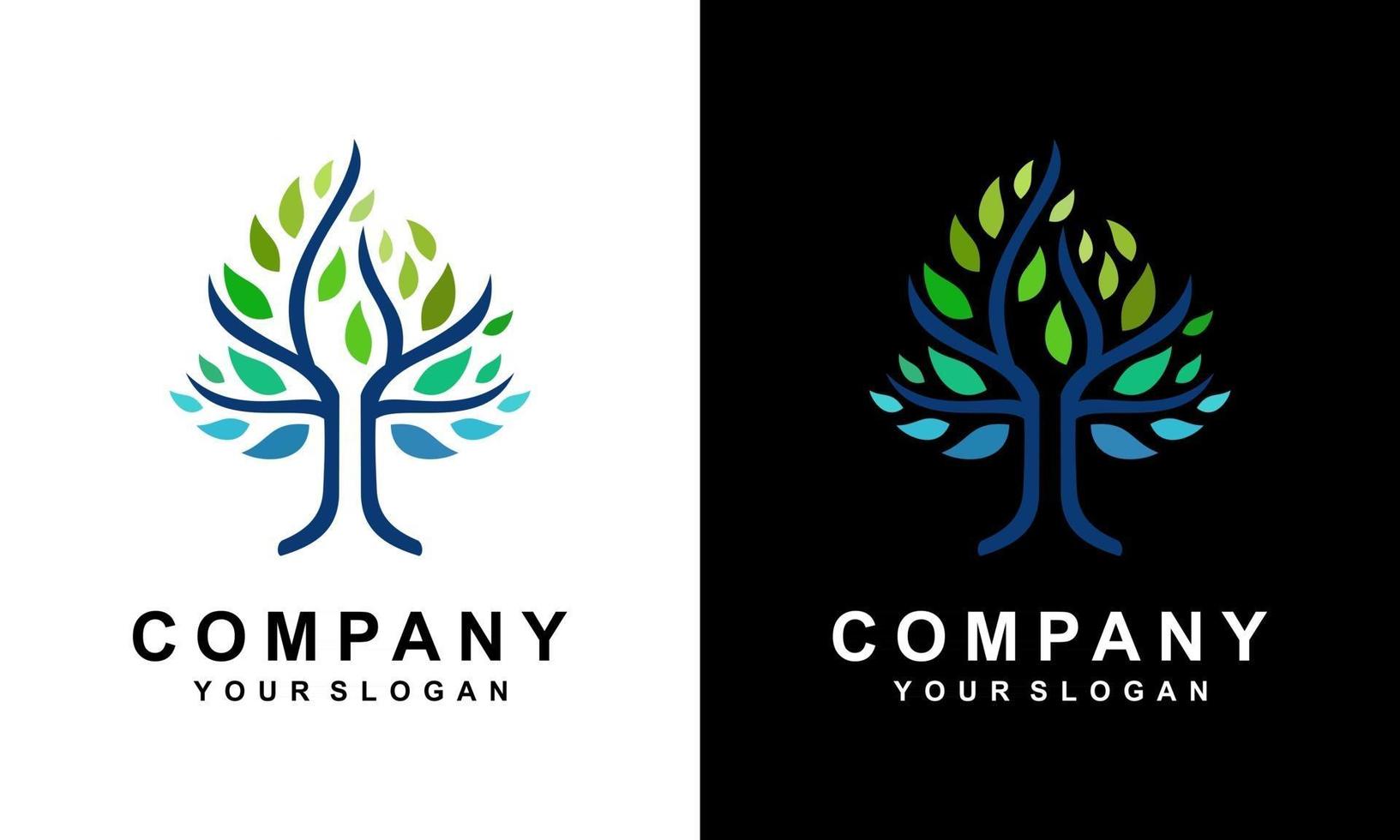ilustration vektorgrafik av modern och enkel logotypdesign för medicinskt företag med enkel träd och abstrakt stil vektor