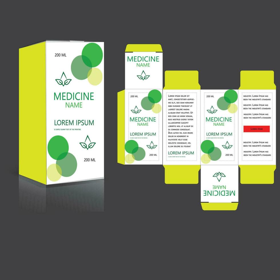 medicin paket design med mall vektor