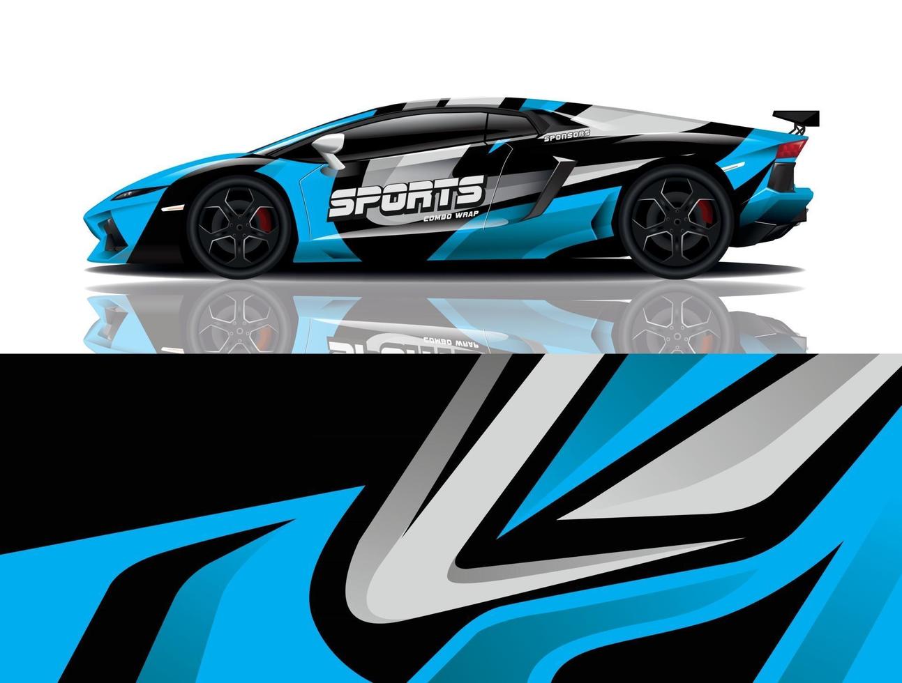 sport bil dekal wrap design vektor