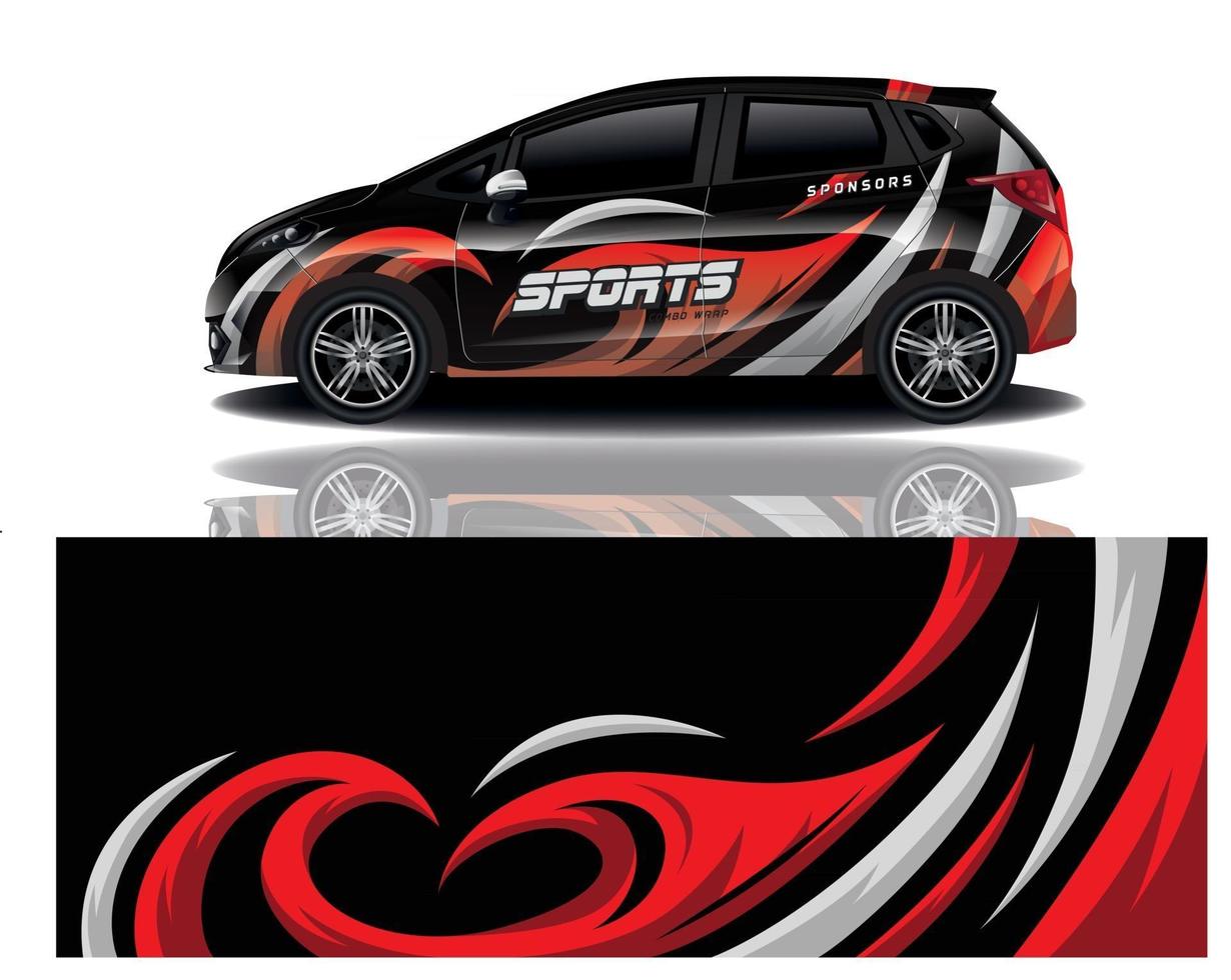 Sportwagen-Aufkleber-Wrap-Design-Vektor vektor