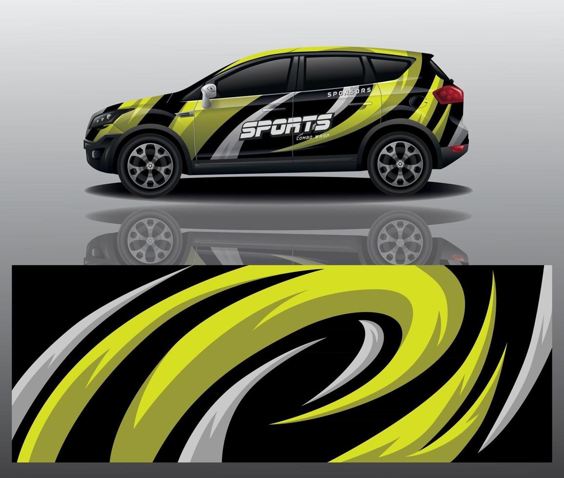 Sportwagen-Aufkleber-Wrap-Design-Vektor vektor