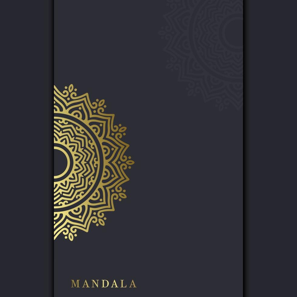 Luxus Gold Mandala verzierten Hintergrund für Hochzeitseinladung vektor