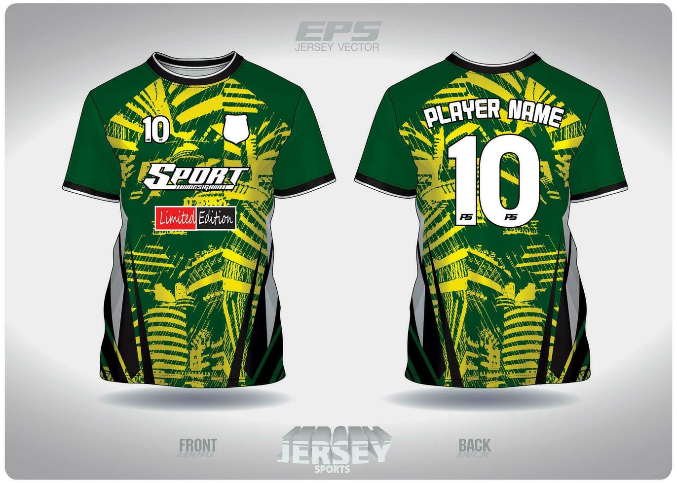 eps Jersey Sport Hemd vector.amazon Grün Gelb Muster Design, Illustration, Textil- Hintergrund zum runden Hals Sport T-Shirt, Fußball Jersey Hemd vektor