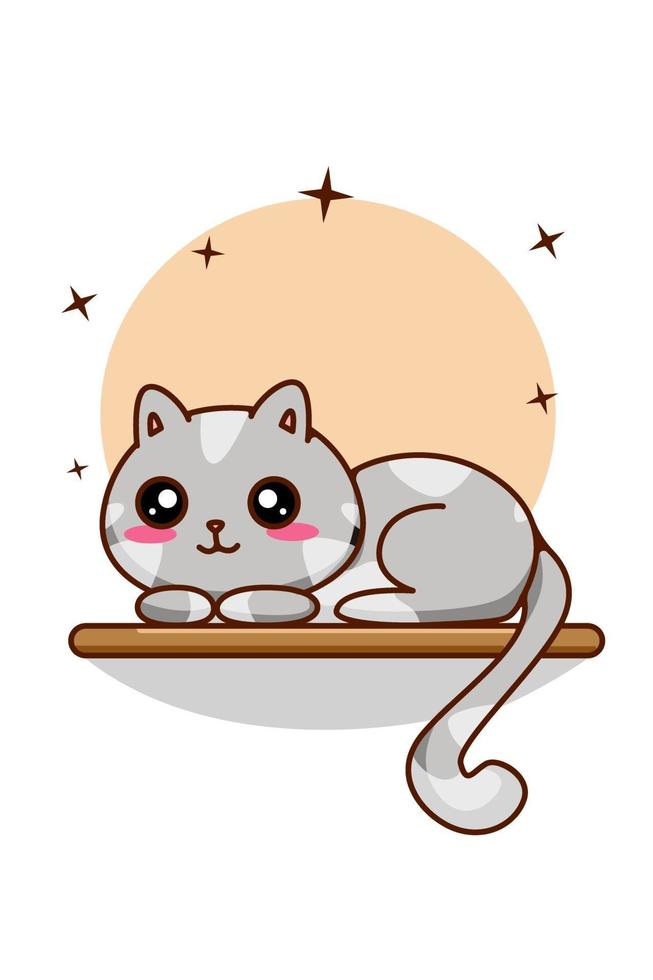 süße und lustige Katzen-Cartoon-Illustration vektor