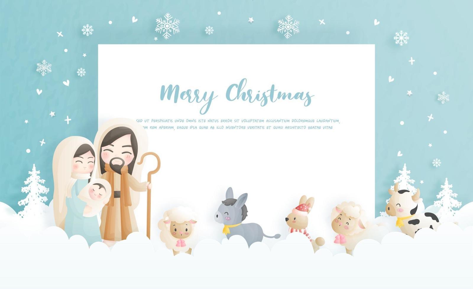 Weihnachtskarte, Feierkonzept mit Jesus Christus vektor