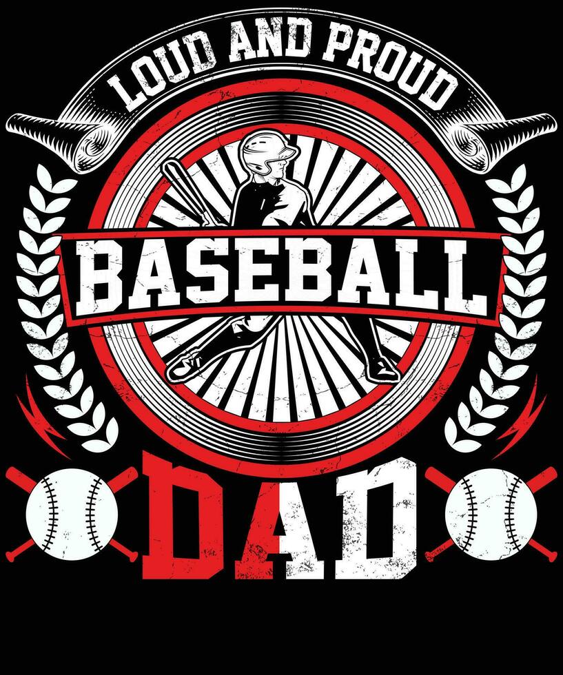 laut und stolz Baseball Papa t Hemd Design vektor