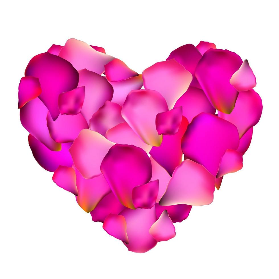 Herz aus Rosenblüten-Vektor-Illustration vektor