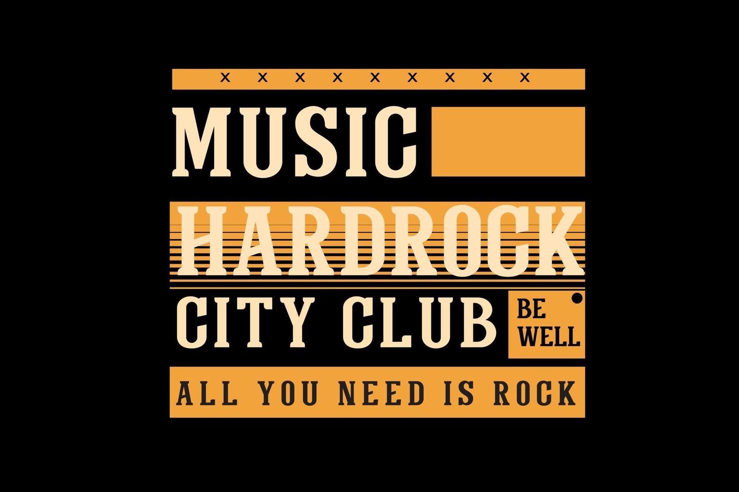 Musik Hard Rock Typografie Design vektor