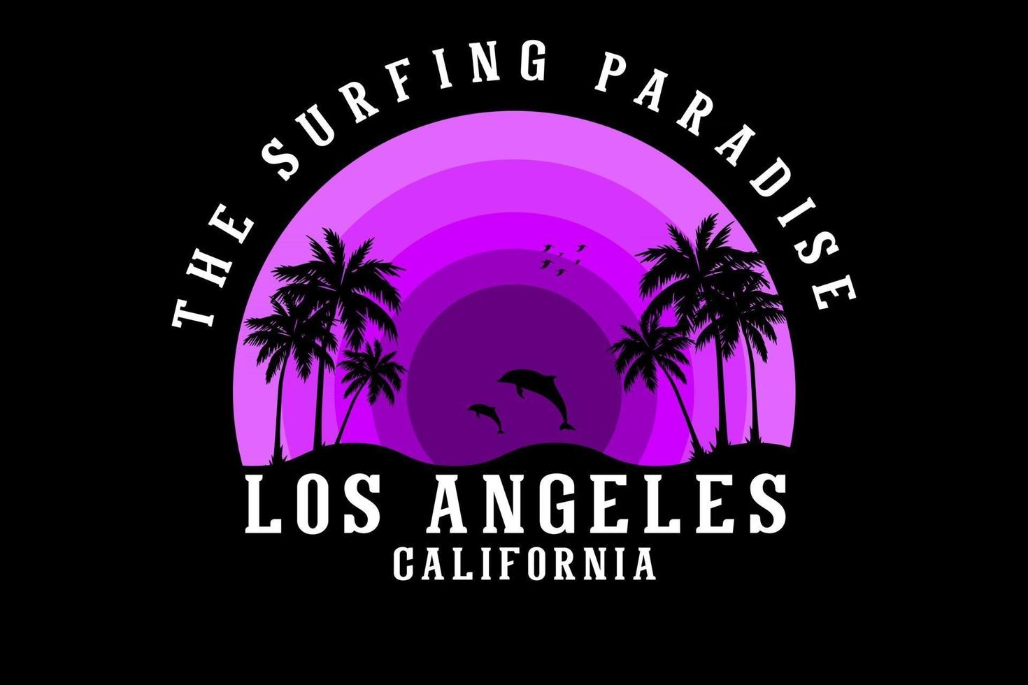 surfingparadiset design silhuett retro stil vektor