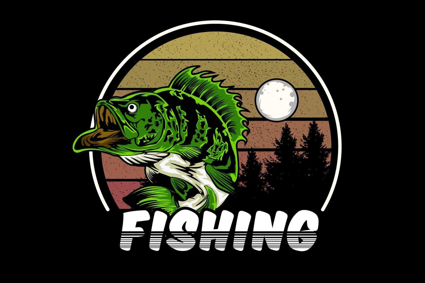 Fischen Illustration Design Retro-Stil vektor