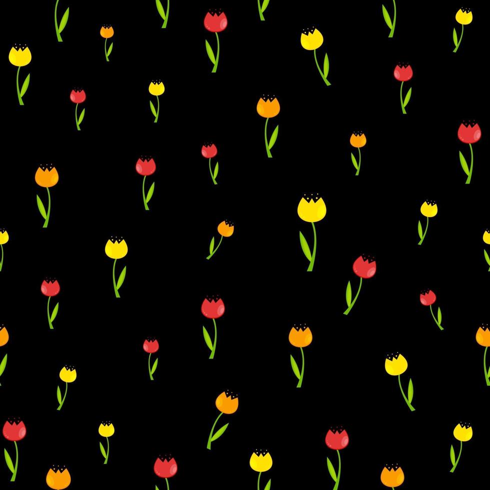 nahtloser Blumenmusterhintergrund mit Tulpenvektorillustration vektor