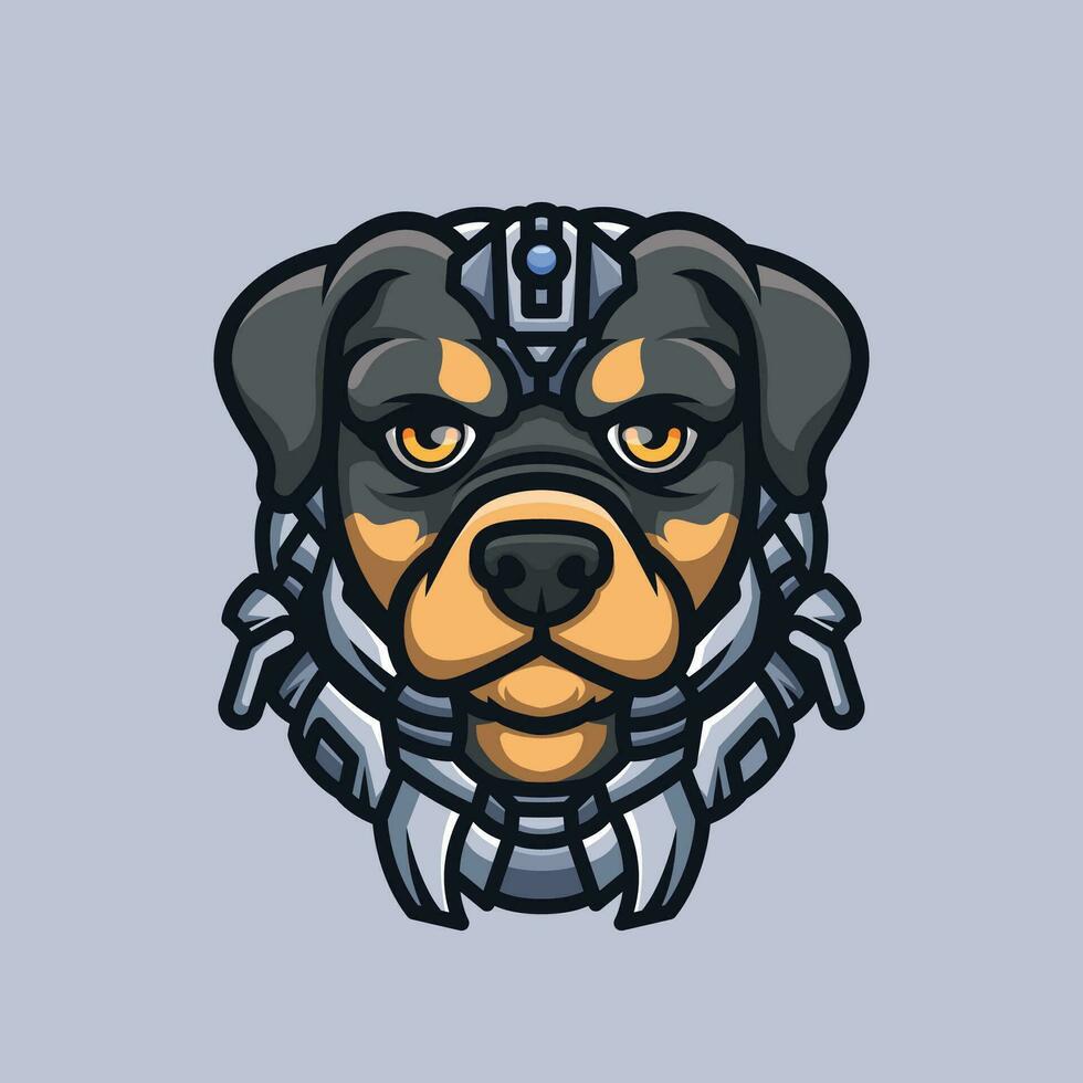 cyborg rottweiler djur- robot illustration vektor