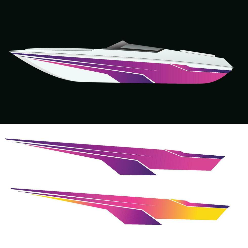 Yacht kropp rand klistermärke vektor design