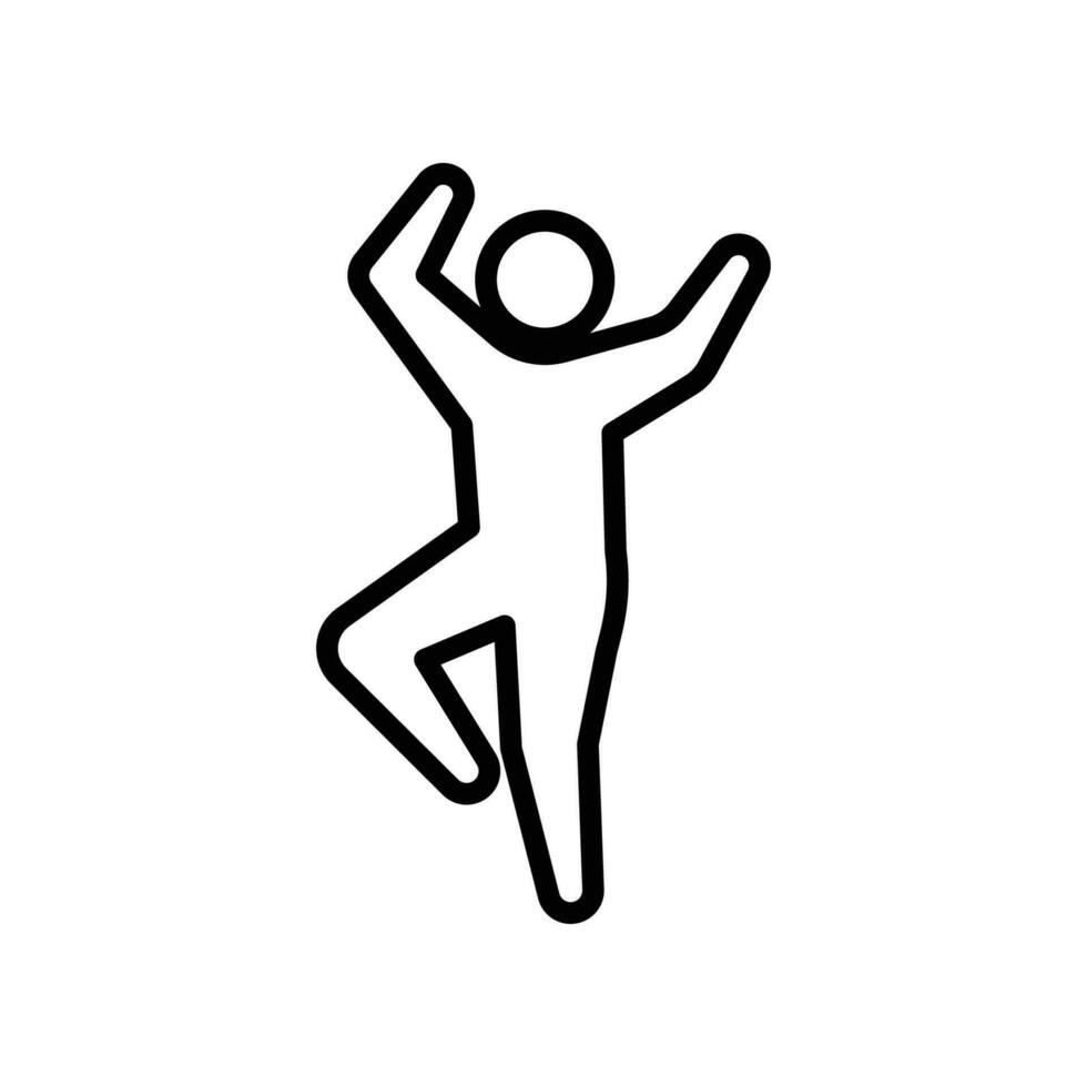 dansare dans ikon. mänsklig figur, dans rörelse. gymnastik aktiviteter för ikon hälsa och kondition gemenskap. sport symbol. vektor illustration design.