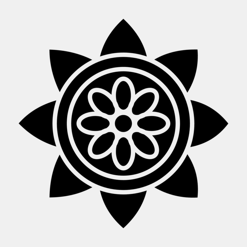 Symbol Mandala. Diwali Feier Elemente. Symbole im Glyphe Stil. gut zum Drucke, Poster, Logo, Dekoration, Infografiken, usw. vektor