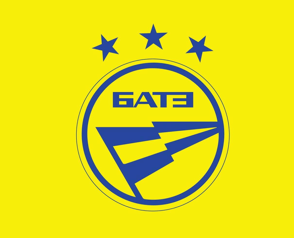 fk bate borisov logotyp klubb symbol Vitryssland liga fotboll abstrakt design vektor illustration med gul bakgrund