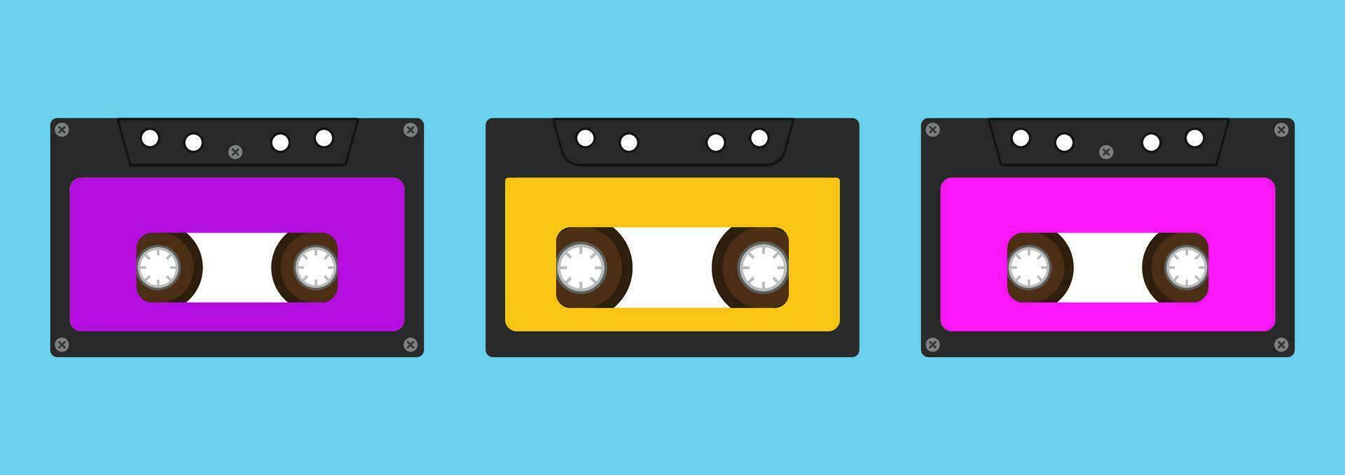 nostalgi för de 90s med en uppsättning av gammaldags kassetter vektor