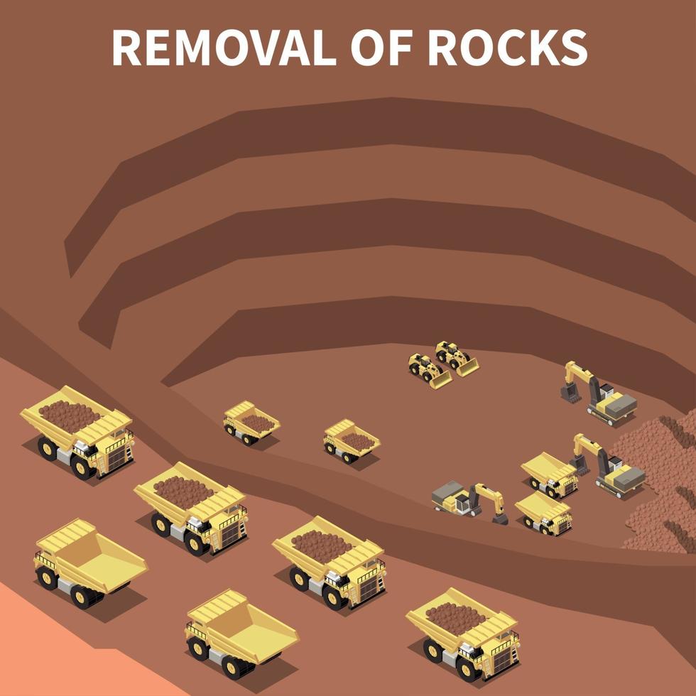 Bergbaumaschinen isometrische Illustration Vektor-Illustration vektor