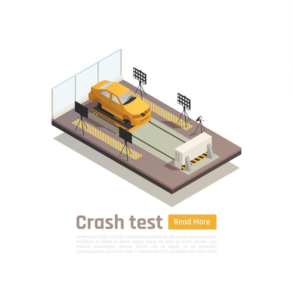 Crashtest Auto Zusammensetzung Vektor-Illustration vektor
