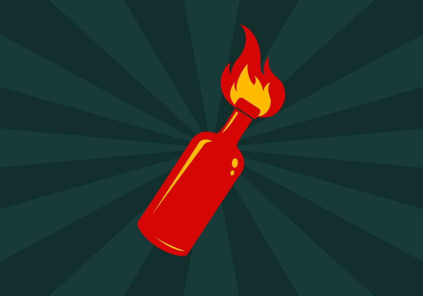 vektor ikon av cocktail molotov på årgång bakgrund. vektor illustration av flaska i brand. protest.