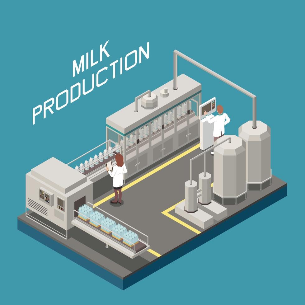 mjölkfabrik koncept vektorillustration vektor