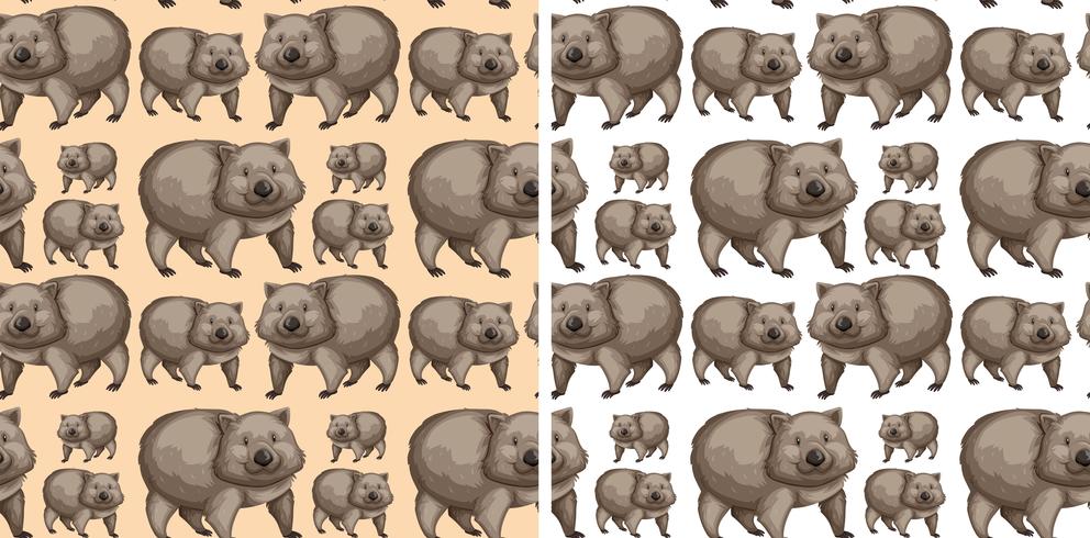 Seamless bakgrundsdesign med wombats vektor