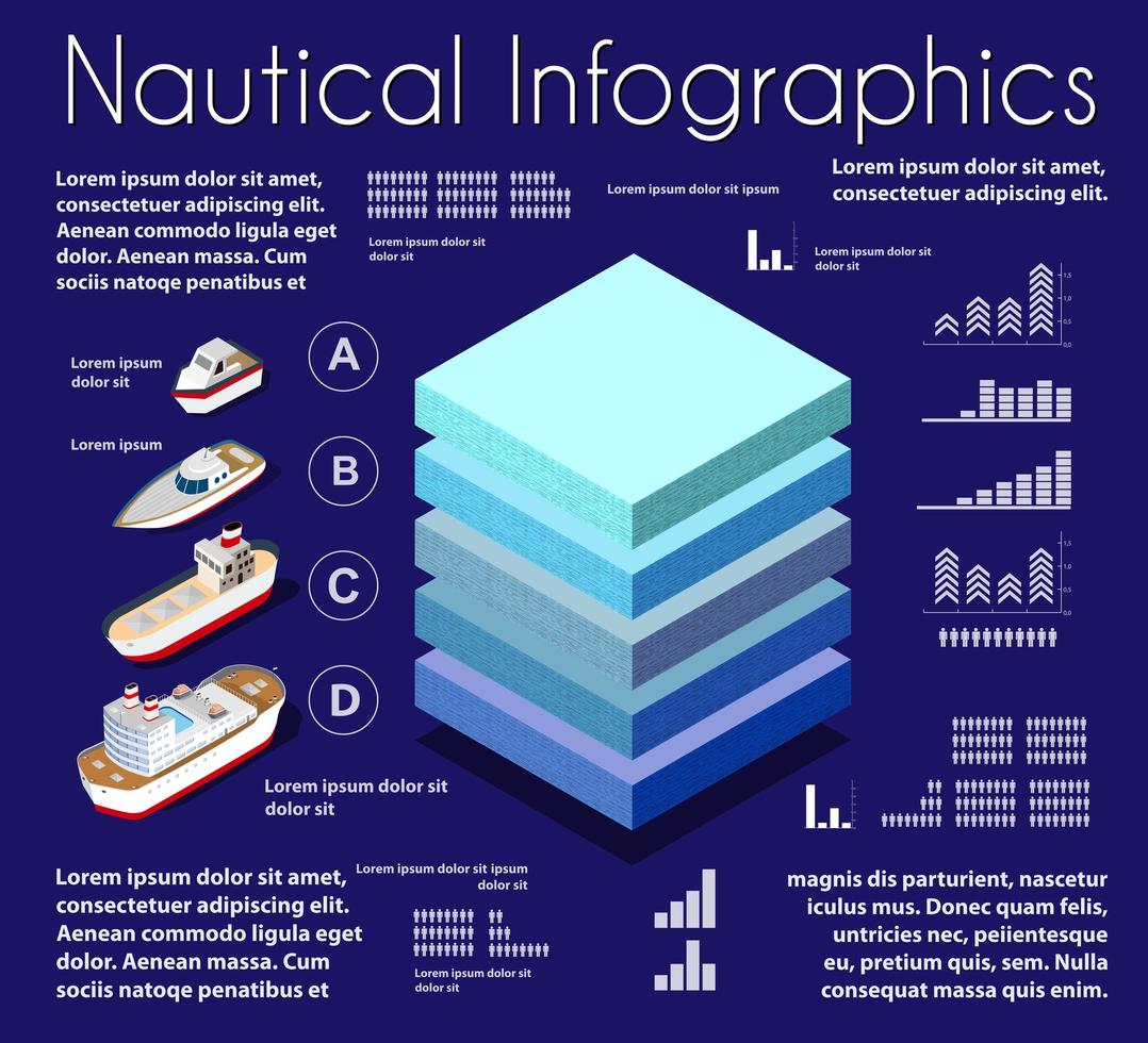 infografik nautisk geologisk och underjordisk isometrisk vektor