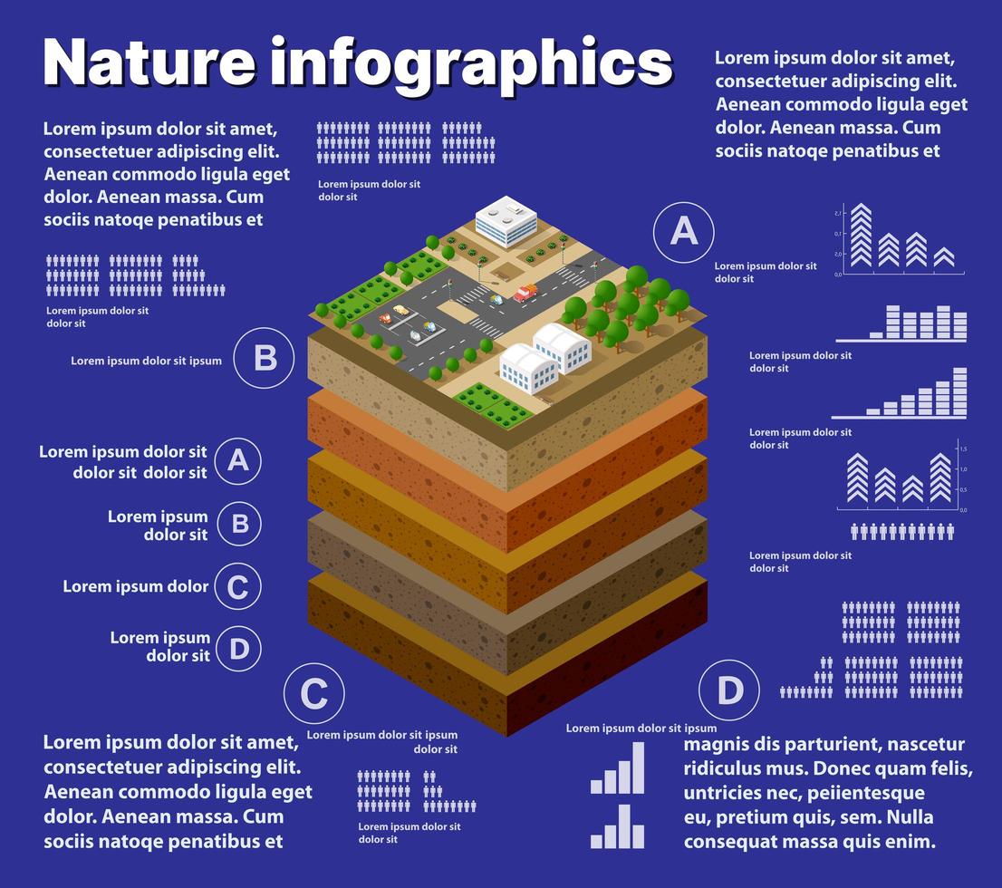 infografik natur geologisk och underjordisk vektor