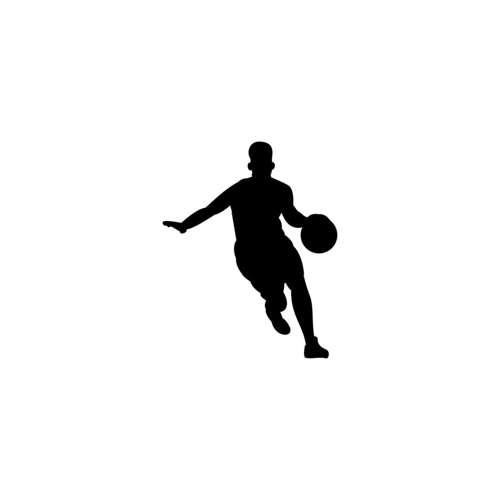 silhuett design basketspelare, sport vektor ikon illustration.