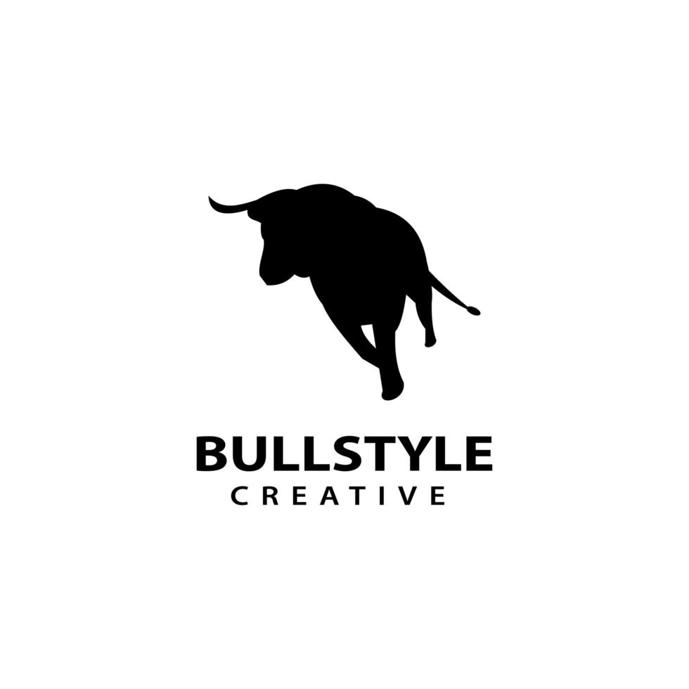 Bull Silhouette Logo Vorlage, Kuh Design Vektor Icon Illustration.