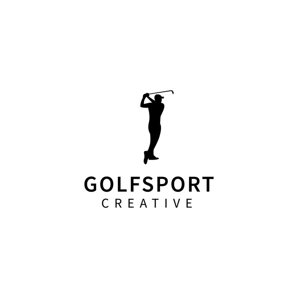 golf logo mall design vektor ikon illustration.