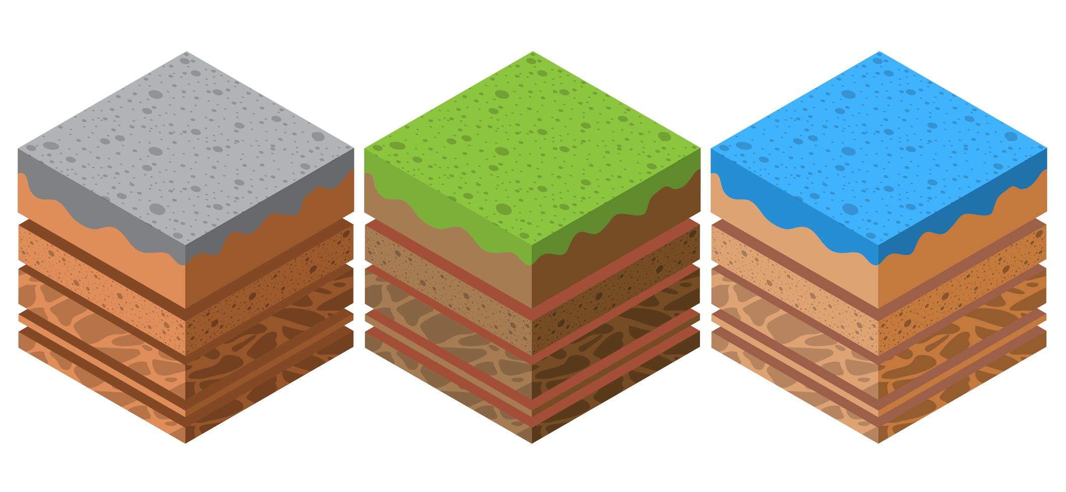 Bodenschichten geologischer Untergrund und unter der Natur vektor