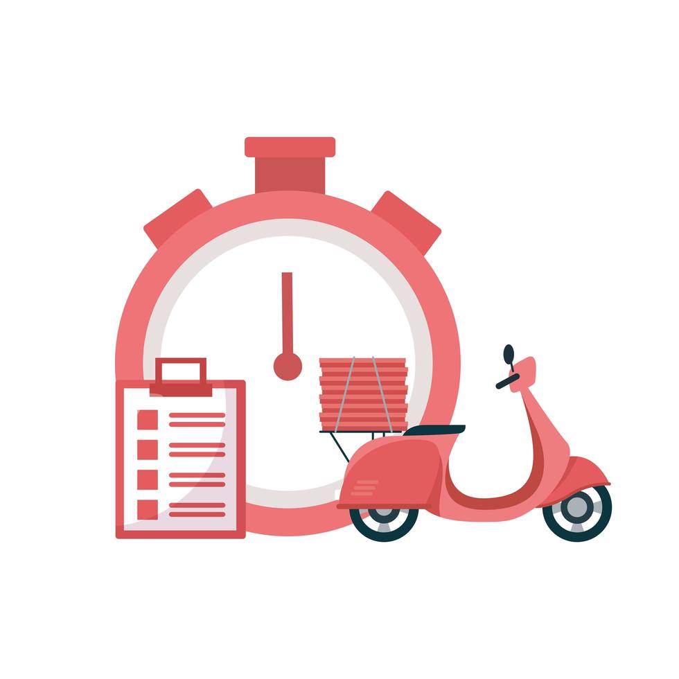 Lieferung Motorradchronometer und Dokumentenvektordesign vector