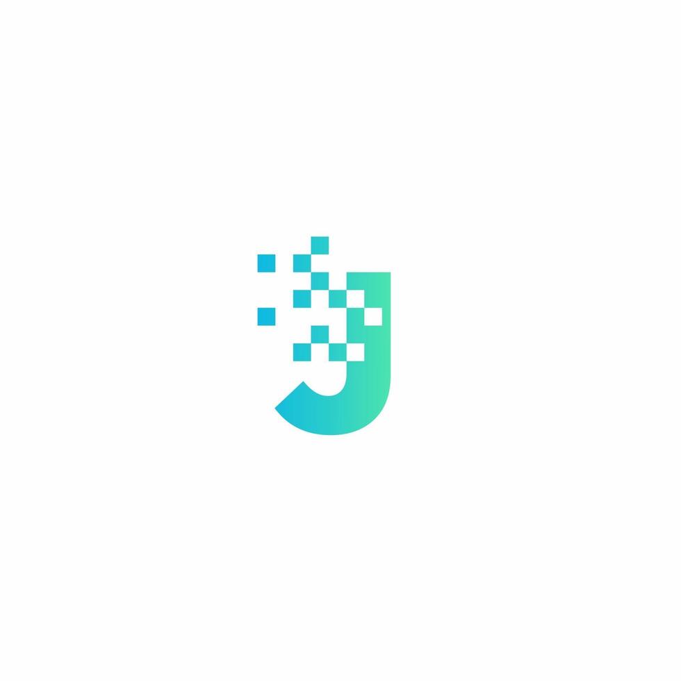 j brief pixel logo design moderne vorlage vektor