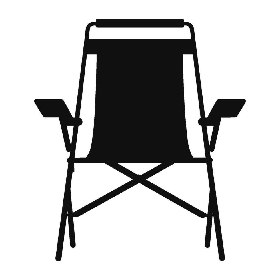 Camping Stuhl Vektor Silhouette, schwarz Silhouette von Camping Stuhl Clip Art