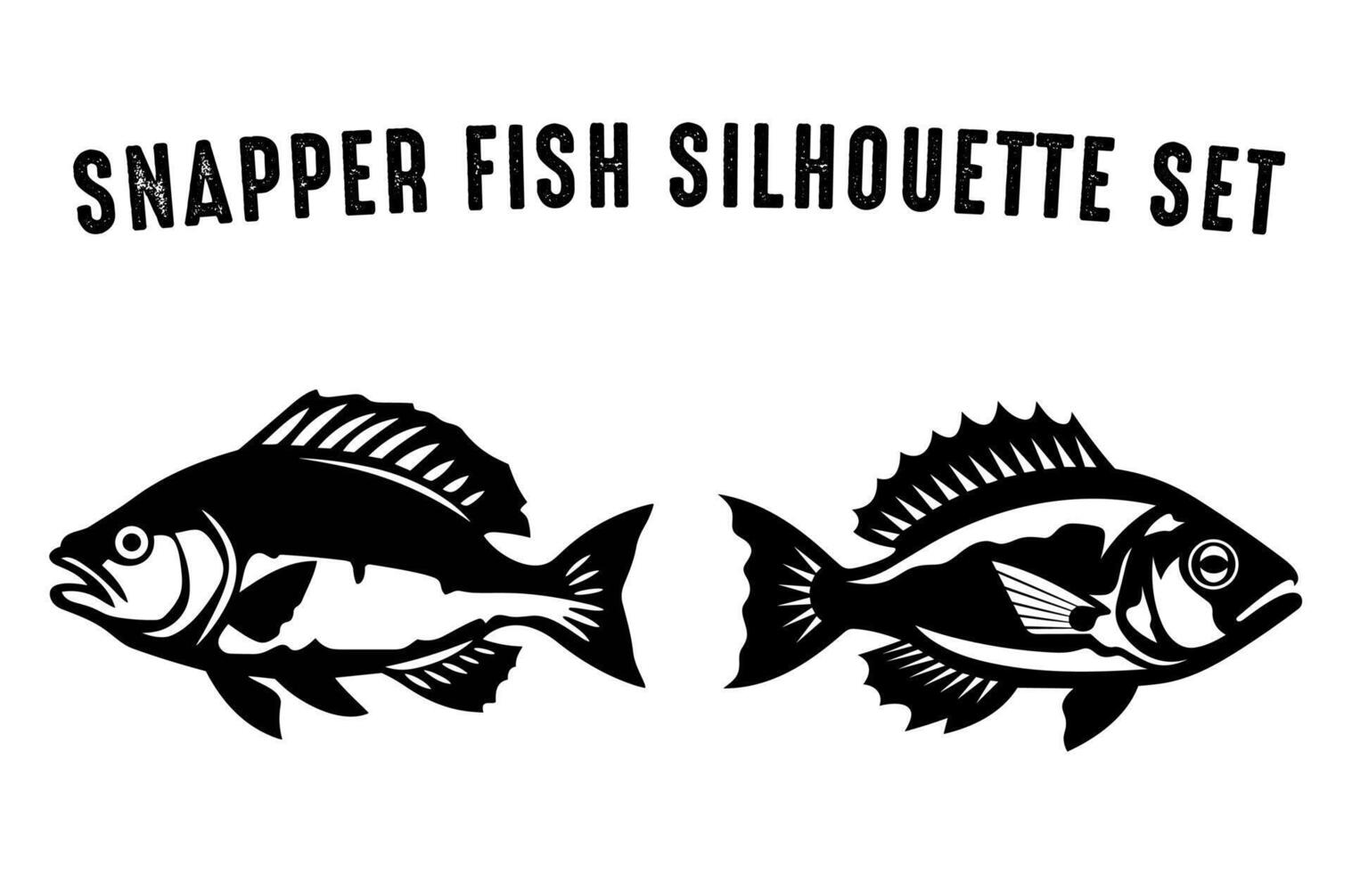 uppsättning av snapper fisk silhuett vektor illustration, svart silhuetter av fisk bunt