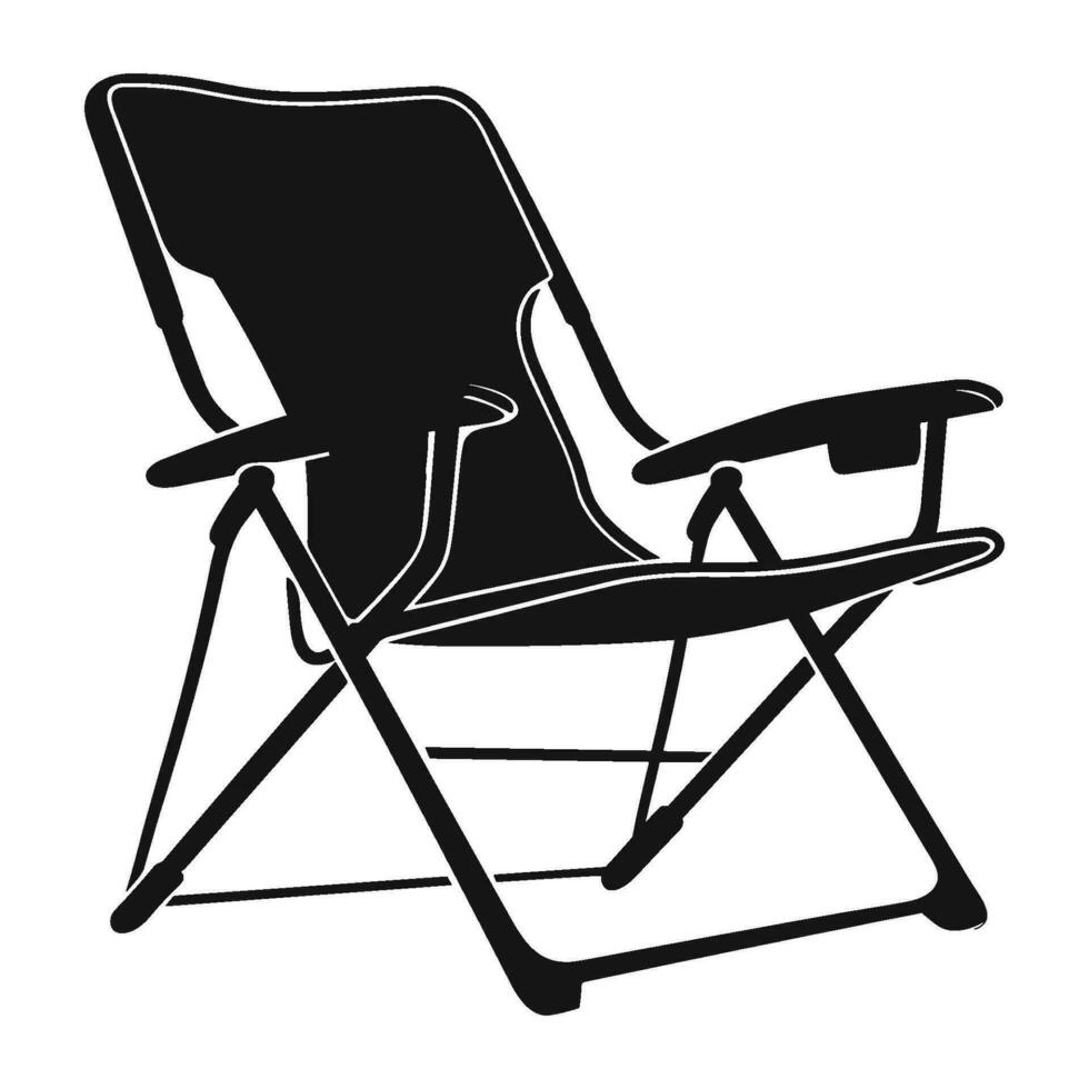 camping stol vektor silhuett, svart silhuett av camping stol ClipArt