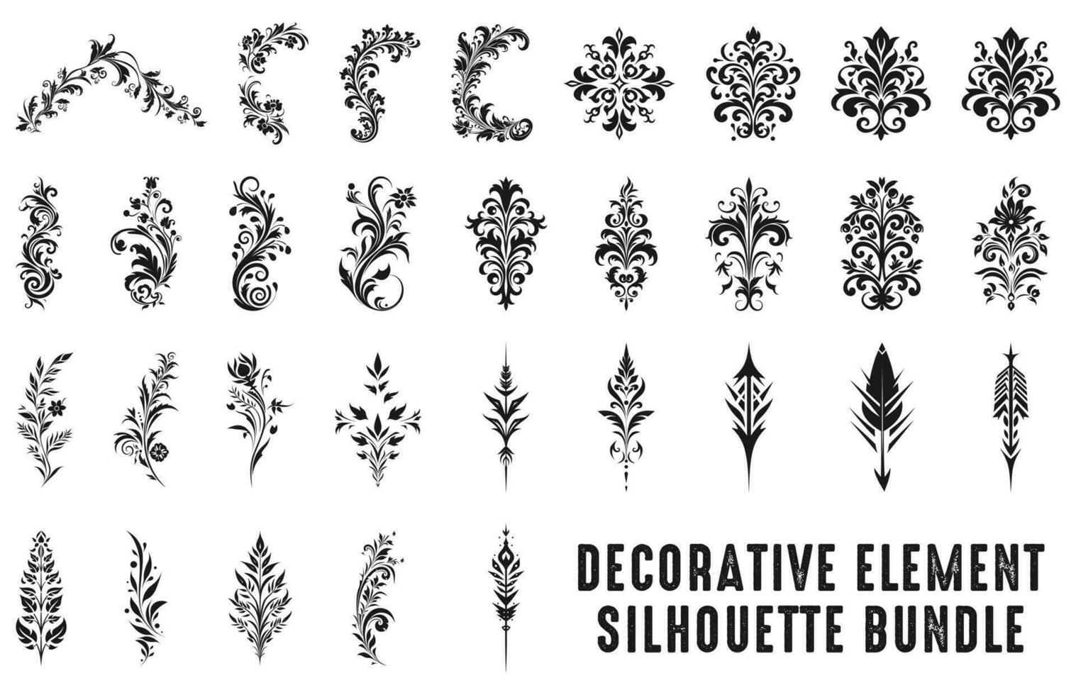 Jahrgang dekorativ Design Element Vektor Satz, retro dekorativ Design Element Vektor Clip Art bündeln