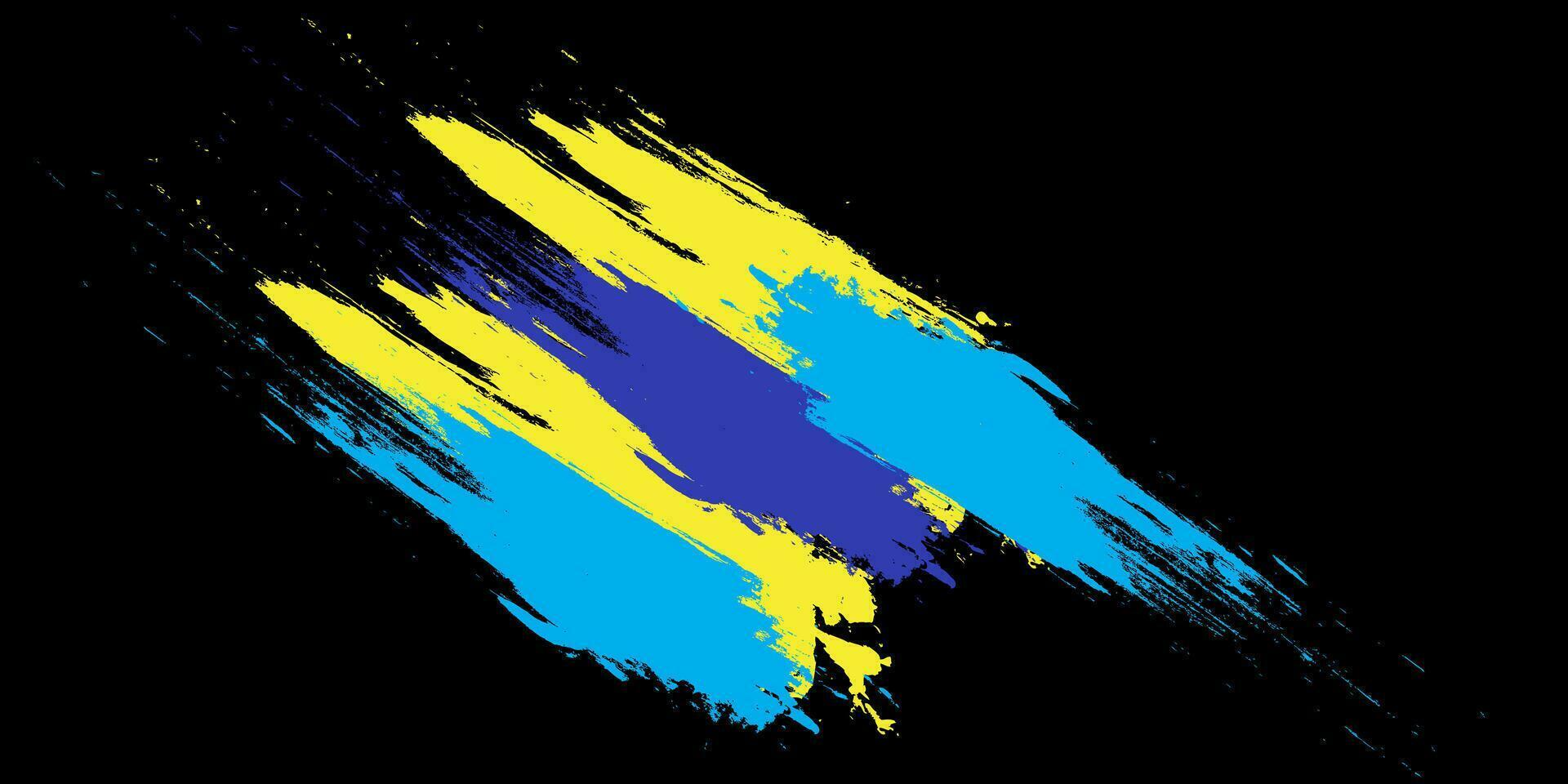 ukraina flagga med borsta begrepp. Lycklig ukraina oberoende dag. flagga av ukraina i grunge stil vektor