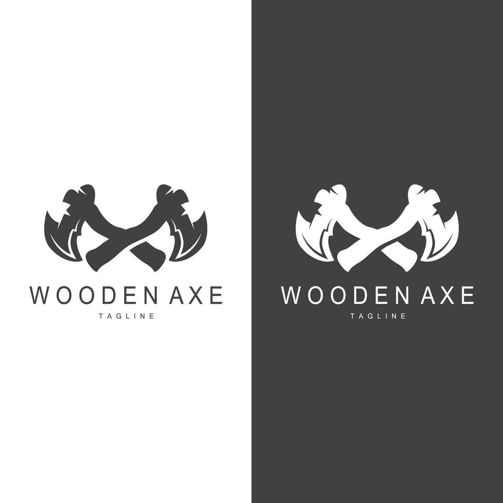 Axt Logo, Holz Schneiden Werkzeug Vektor Symbol, Silhouette Design, retro Jahrgang Stil