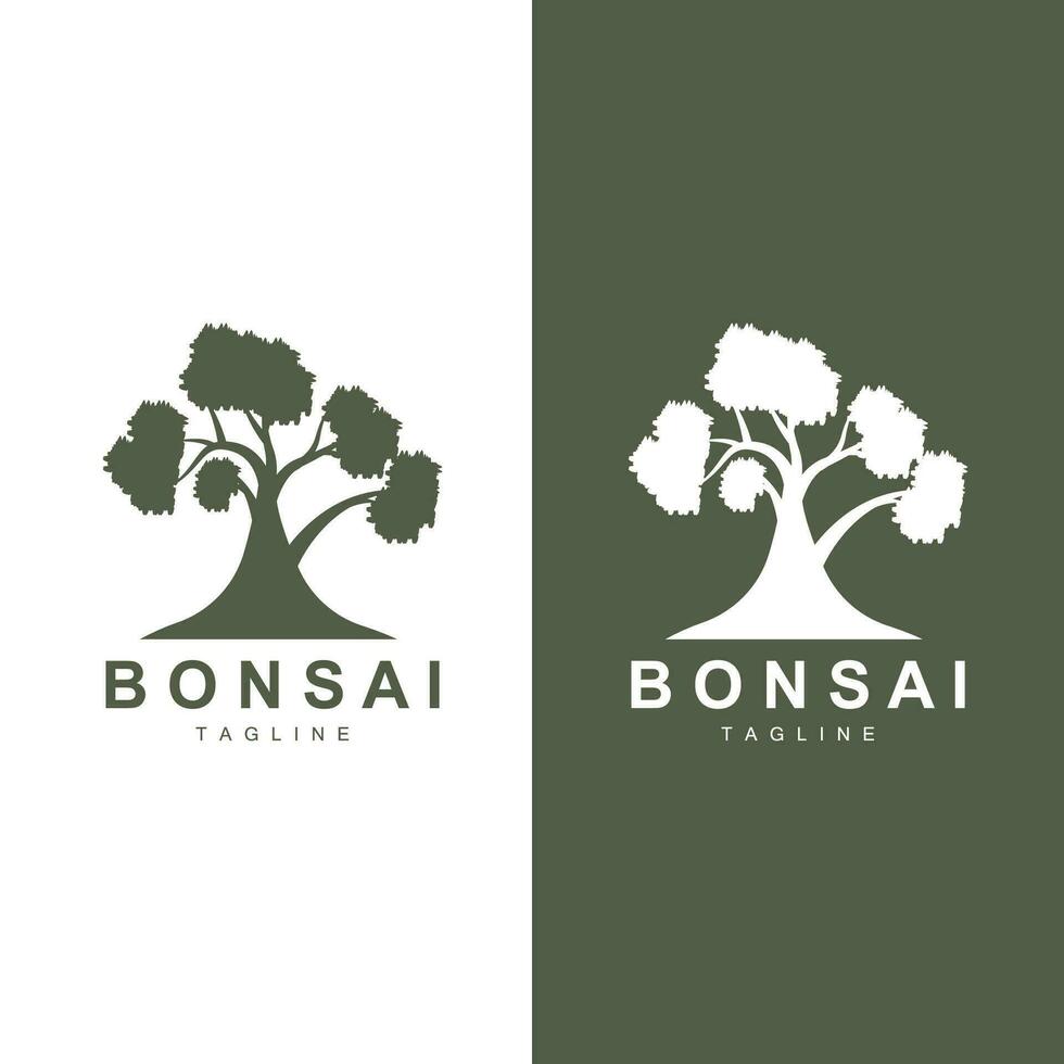 bonsai träd logotyp vektor symbol illustration design