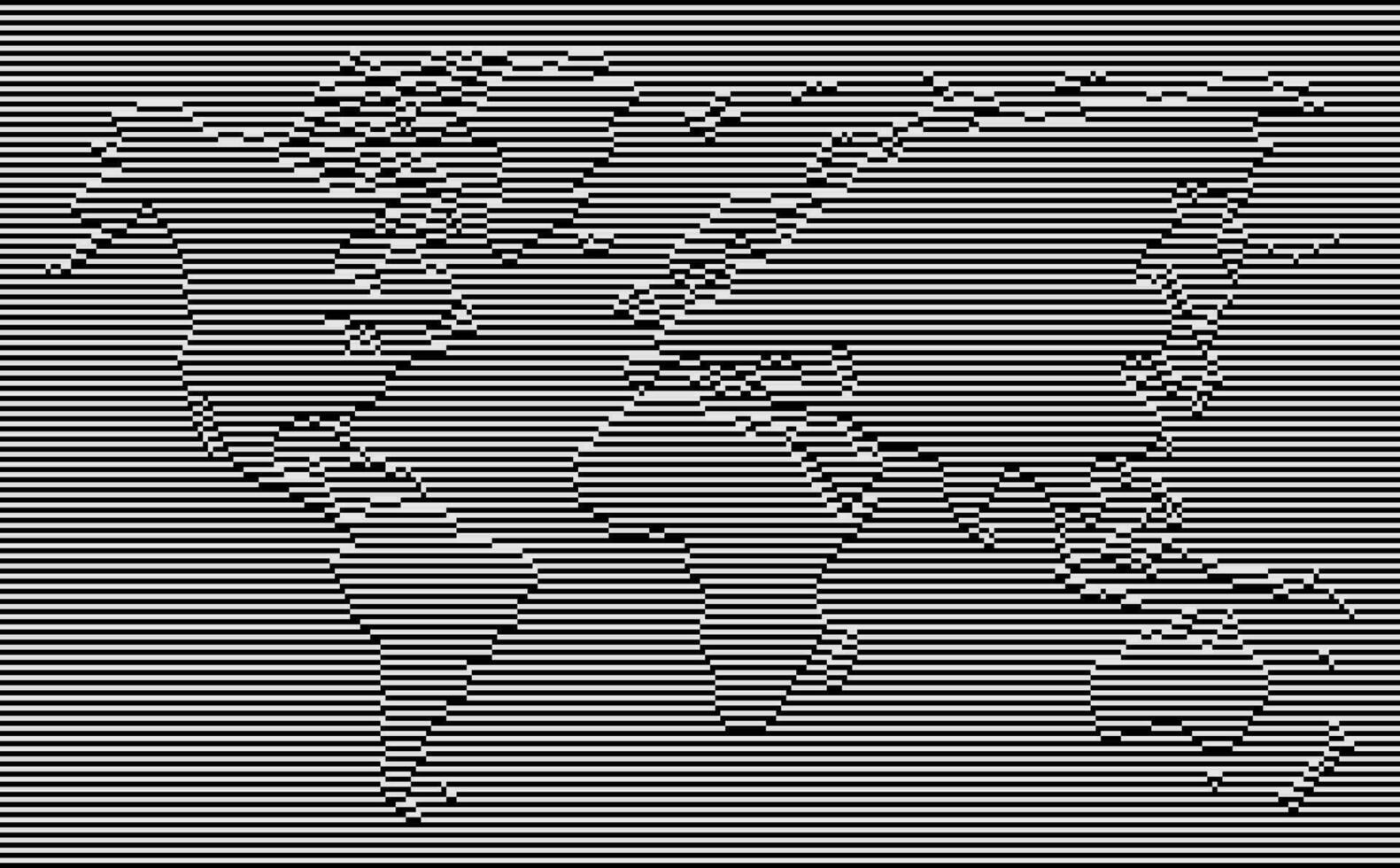 horizontal gestreift Linie Welt Karte optisch Illusion Vektor und Illustration