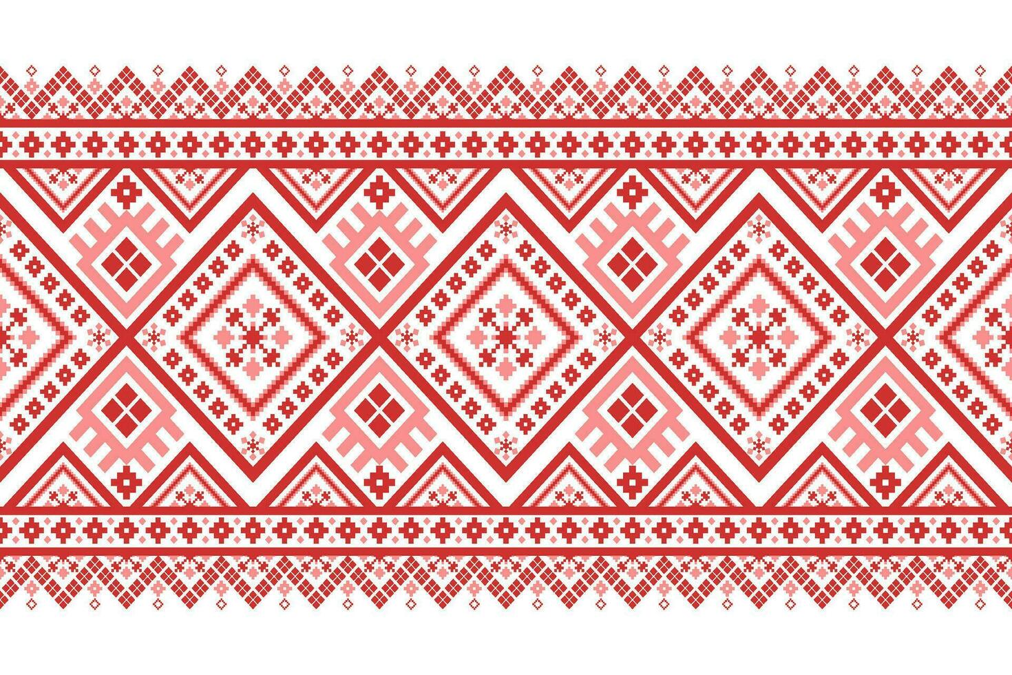 rot traditionell ethnisch Muster Paisley Blume Ikat Hintergrund abstrakt aztekisch afrikanisch indonesisch indisch nahtlos Muster zum Stoff drucken Stoff Kleid Teppich Vorhänge und Sarong vektor