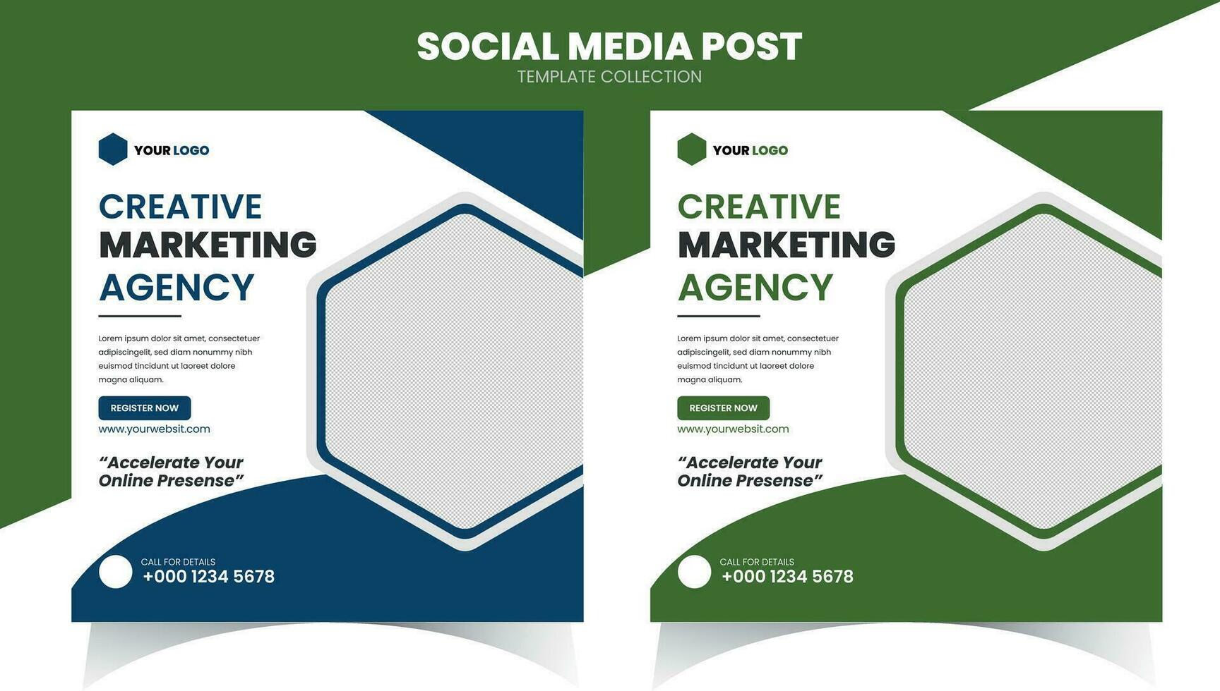 digital kreativ marknadsföring social media posta vektor