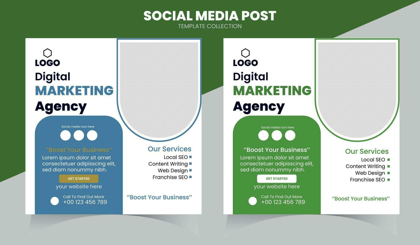 digital marknadsföring sociala medier post vektor